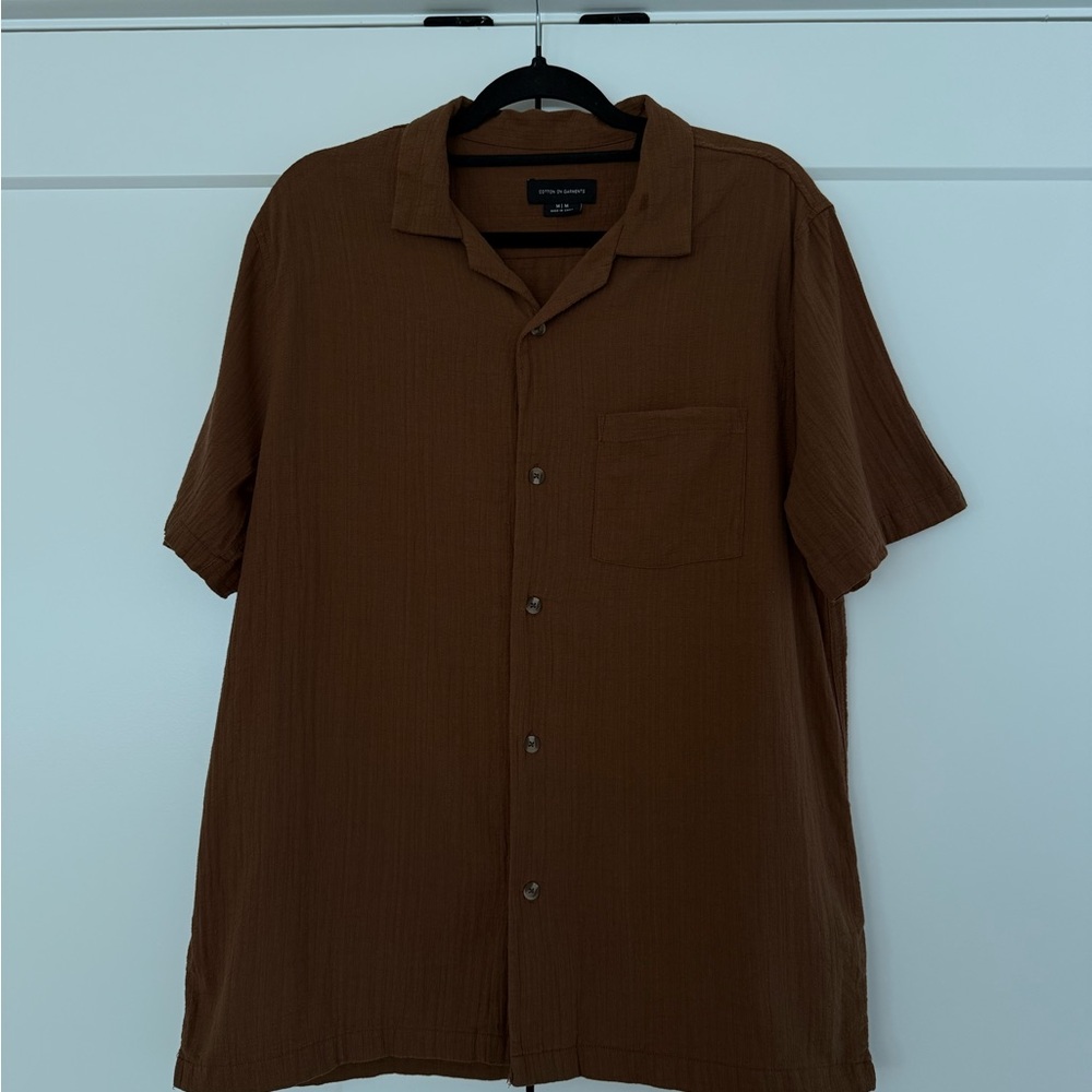 Cotton On Men's Brown Short Sleeve Shirt